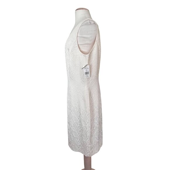 Tahari Arthur S. Levine Ivory Brocade Coat Dress Set Elegant Formal Wear 16 NWT - Picture 9 of 13